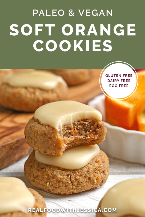 paleo vegan orange cookies with text 