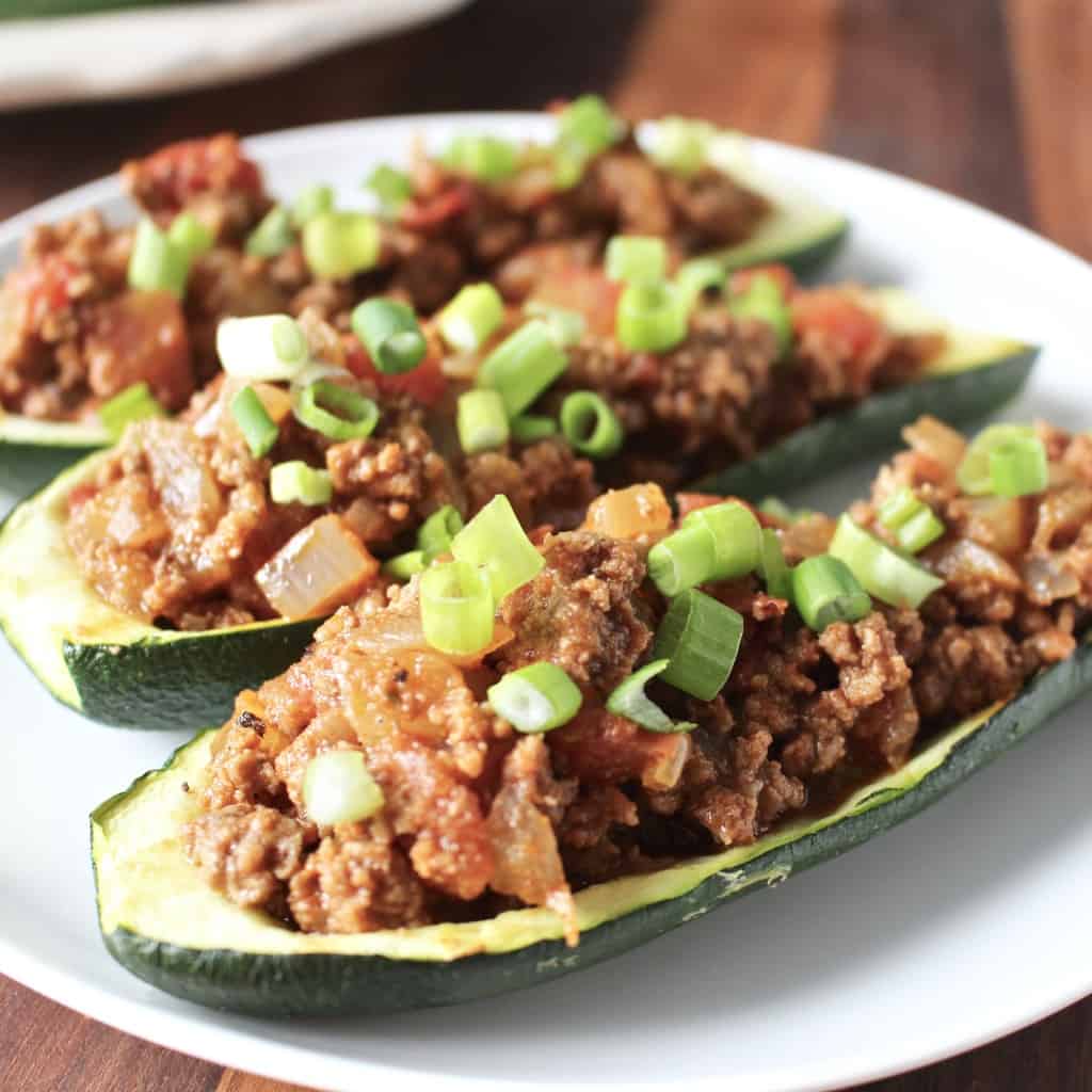 Paleo Taco Stuffed Zucchini 