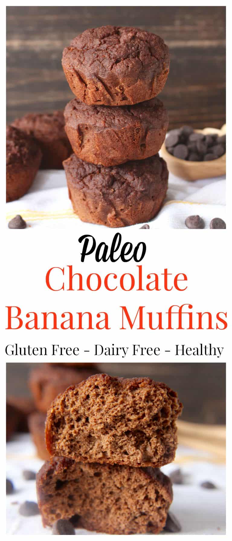 Paleo Chocolate Banana Muffins