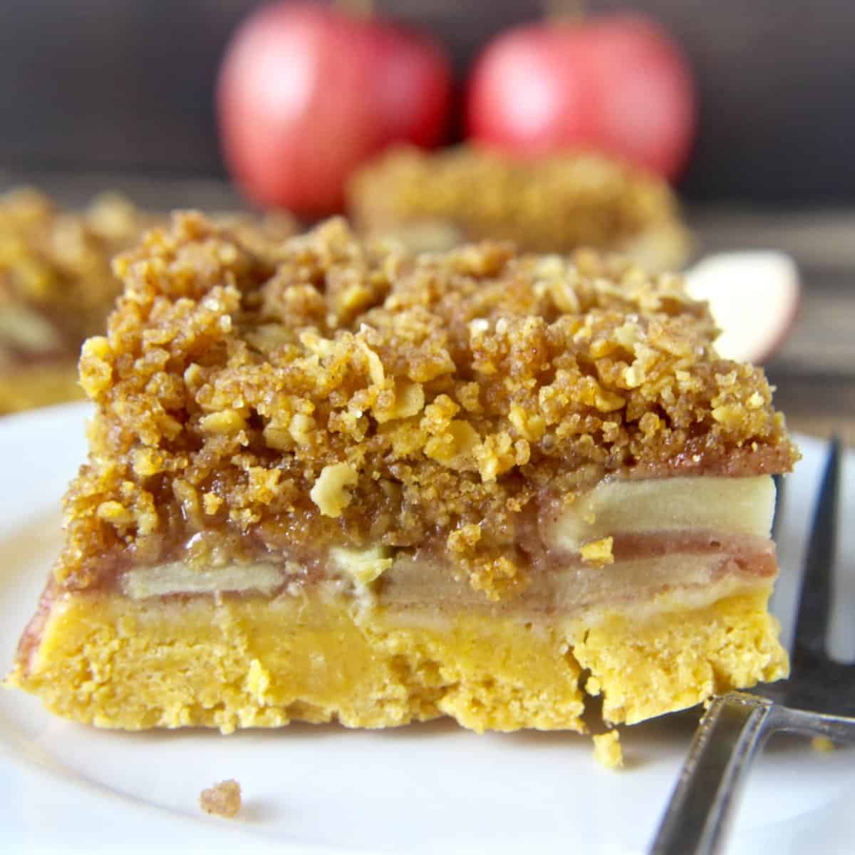 Coconut Oil Apple Crumb Bars- easy and so delicious! Vegan and dairy free!