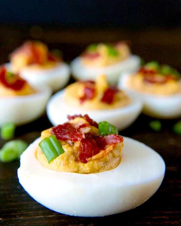 Paleo Chipotle Bacon Deviled Eggs