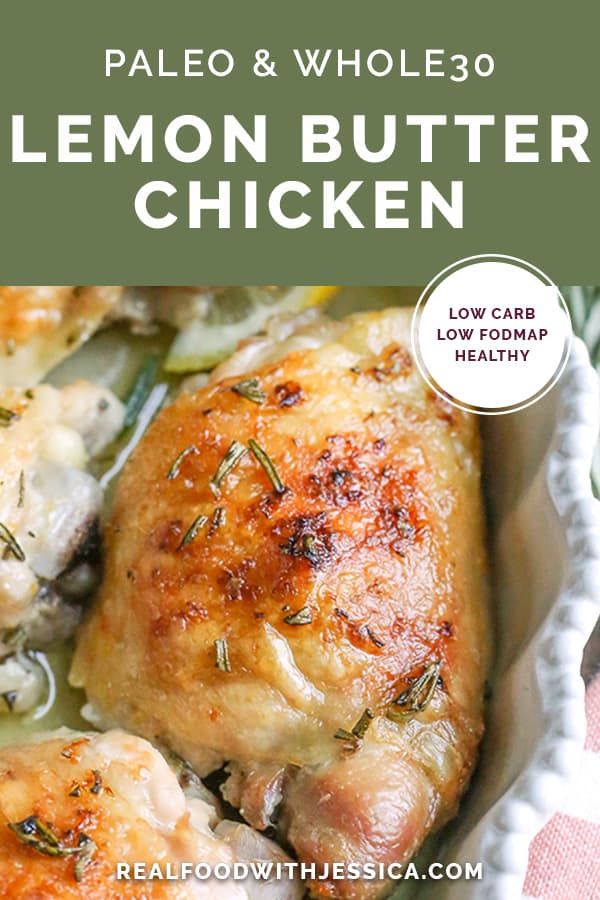 This Paleo Lemon Butter Chicken is easy to make, is full of fresh flavors, and is so delicious! Gluten free, dairy free, and Whole30.