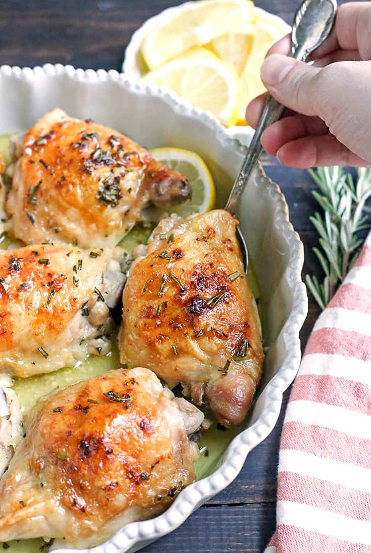 This Paleo Lemon Butter Chicken is easy to make, is full of fresh flavors, and is so delicious! Gluten free, dairy free, and Whole30.