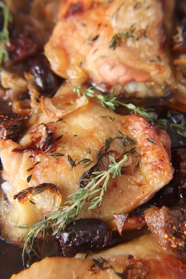 Paleo Roasted Chicken with Figs and Olives 
