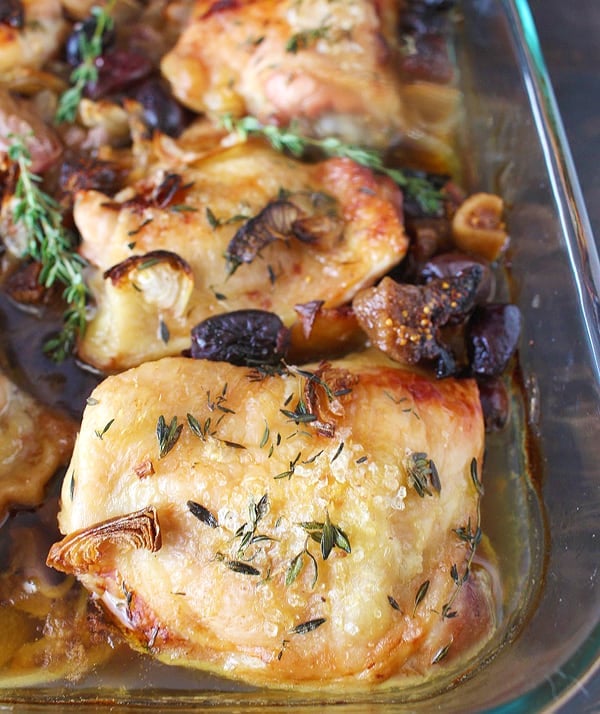 Paleo Roasted Chicken with Figs and Olives 