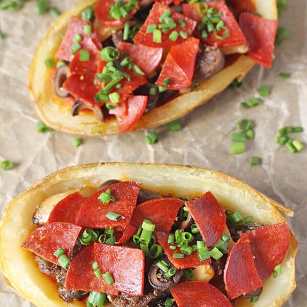 Paleo Pizza Potato Skins