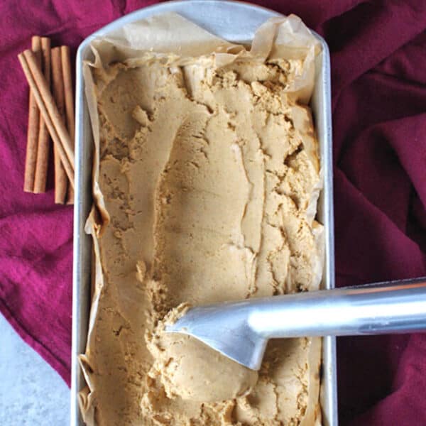 Paleo Pumpkin Ice Cream in a tray