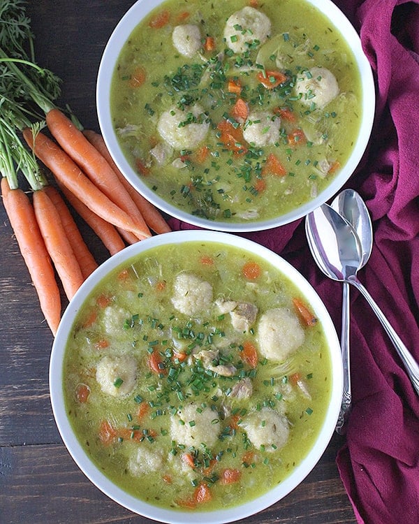 Paleo Chicken and Dumplings Soup 