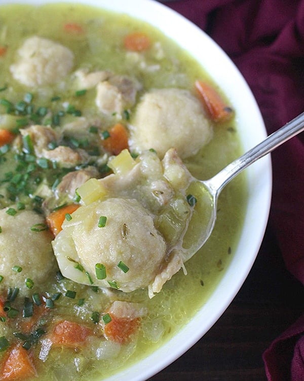 Paleo Chicken and Dumplings Soup 