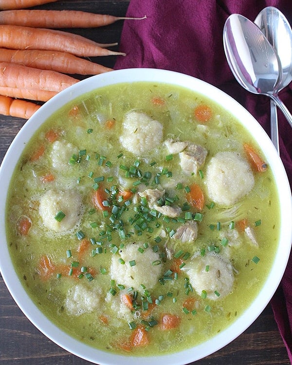 Paleo Chicken and Dumplings Soup 