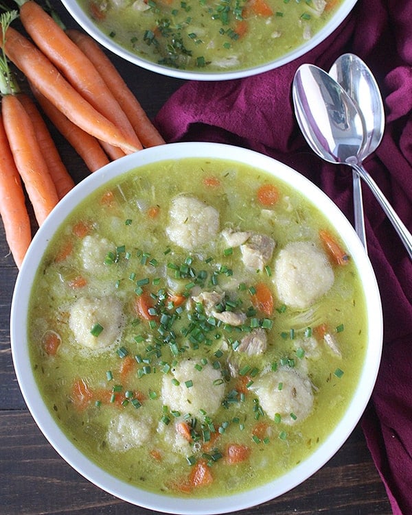 Paleo Chicken and Dumplings Soup 