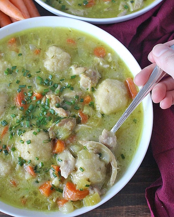 Paleo Chicken and Dumplings Soup 