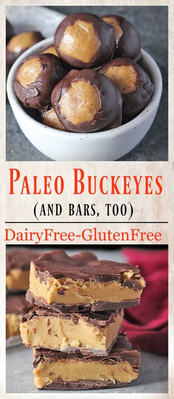 These Healthy Paleo Buckeyes are naturally sweetened and are gluten free and dairy free. A classic treat, made over to be healthier and still just as delicious!