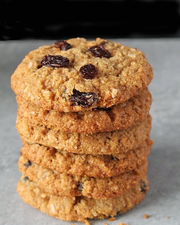 Paleo No Oatmeal Raisin Cookies