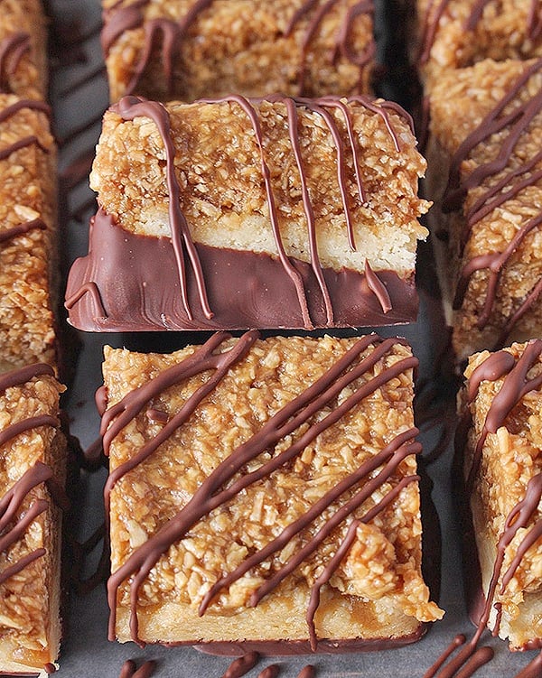 Paleo Samoa Cookie Bars 