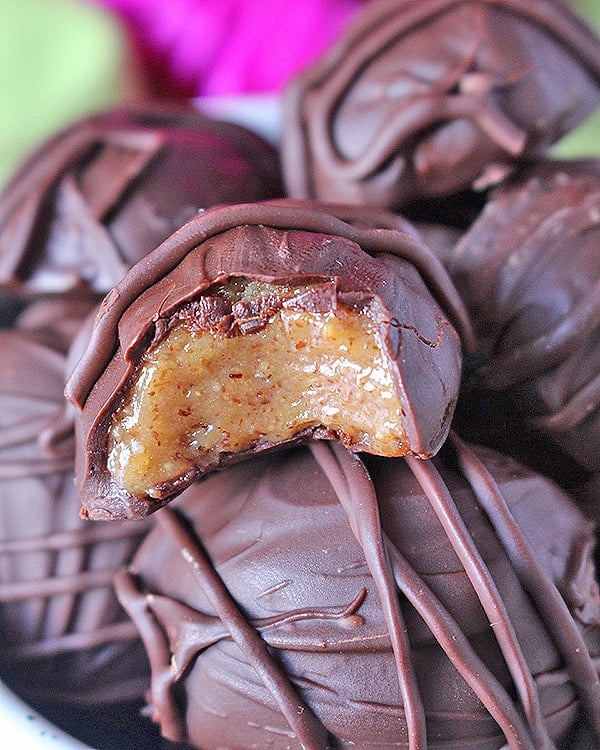 Paleo Chocolate Covered Caramels 