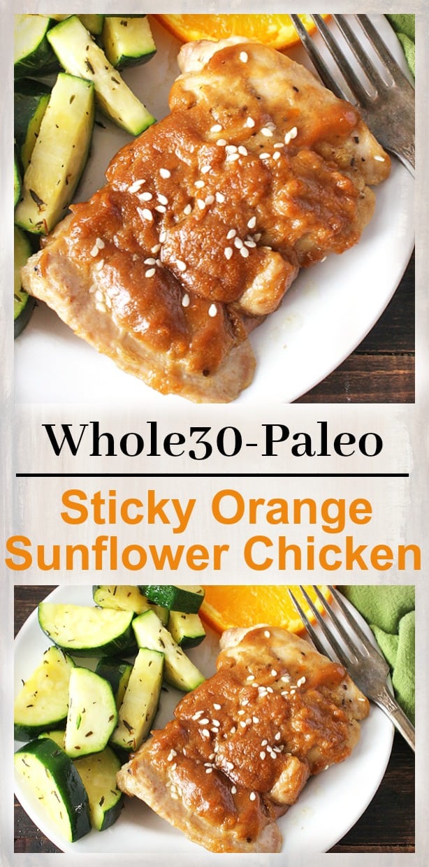 Paleo Sticky Orange Sunflower Chicken