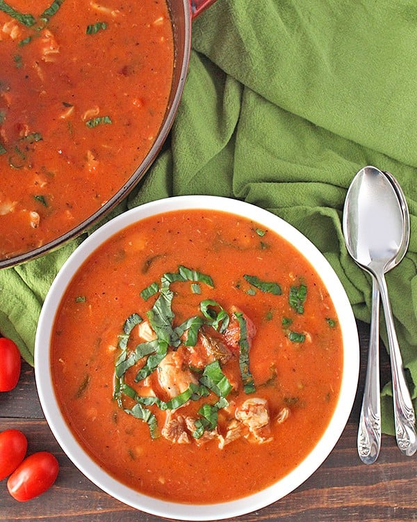 Paleo Creamy Chicken Tomato Soup 