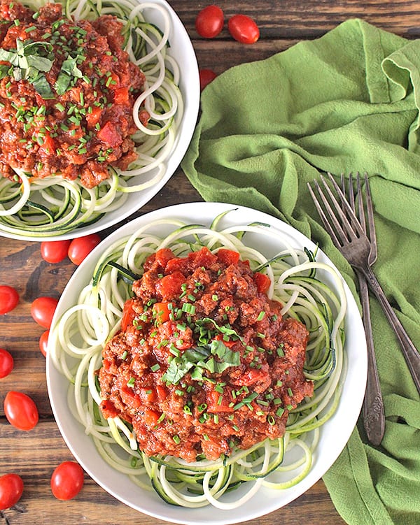 Paleo Whole30 Spaghetti Meat Sauce 