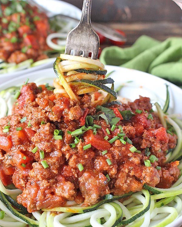 Paleo Whole30 Spaghetti Meat Sauce 