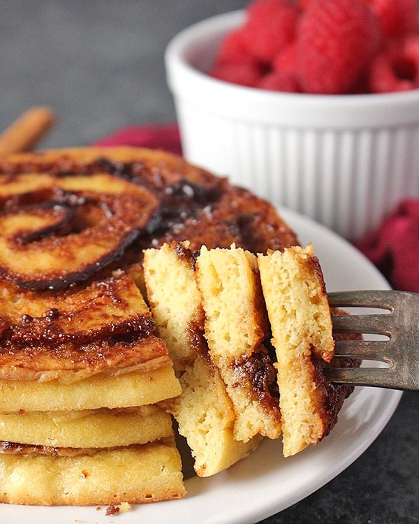 Paleo Cinnamon Roll Pancakes 