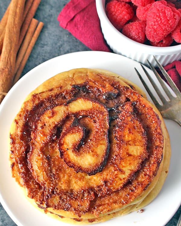 Paleo Cinnamon Roll Pancakes 