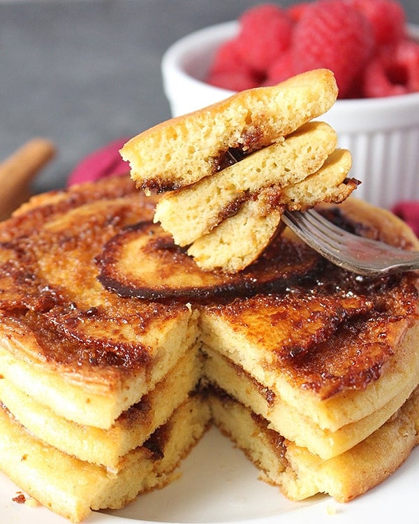Paleo Cinnamon Roll Pancakes 