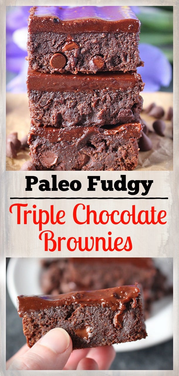 Paleo Triple Chocolate Brownies 
