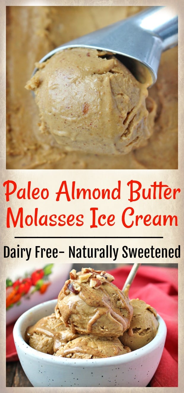 Paleo Almond Butter Molasses Ice Cream 