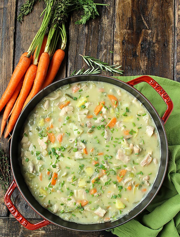 Paleo Whole30 Chicken Pot Pie Soup 