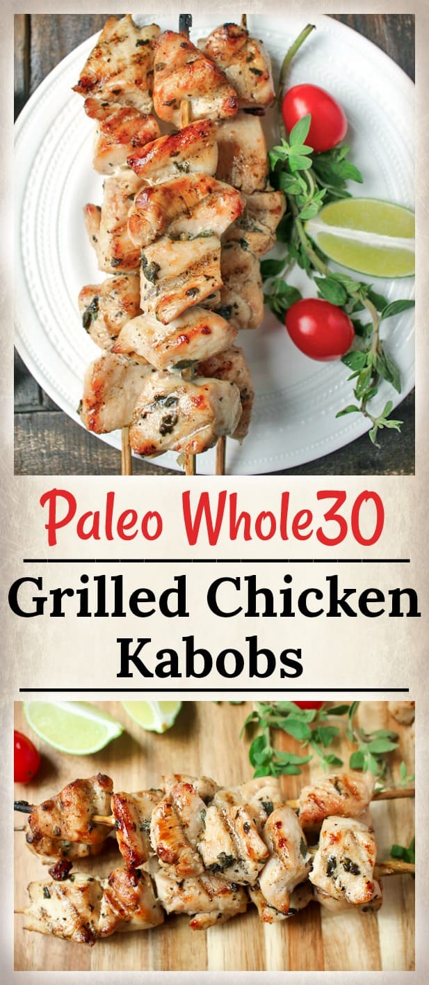 Paleo Grilled Chicken Kabobs 