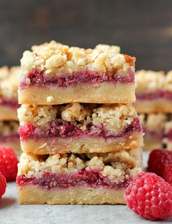 Paleo Raspberry Crumb Bars 