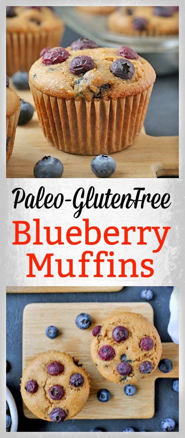 These Easy Paleo Blueberry Muffins are so quick and easy! They are super moist, packed with juicy blueberries, and make a great breakfast. Gluten free, dairy free, and naturally sweetened.