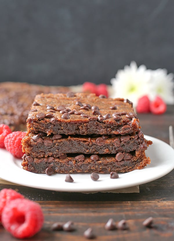 These Paleo Almond Butter Blondies are rich, ultra fudgy, and so delicious! Egg free, vegan, gluten free, dairy free, but no one will be able to tell!