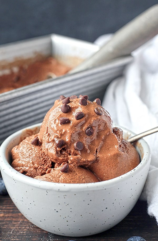 This Paleo Death By Chocolate Ice Cream is rich, creamy, and so delicious! 7 simple ingredients and a little hands on time for a treat that is so good you won't be able to tell it's healthy. Dairy free, naturally sweetened and gluten free.