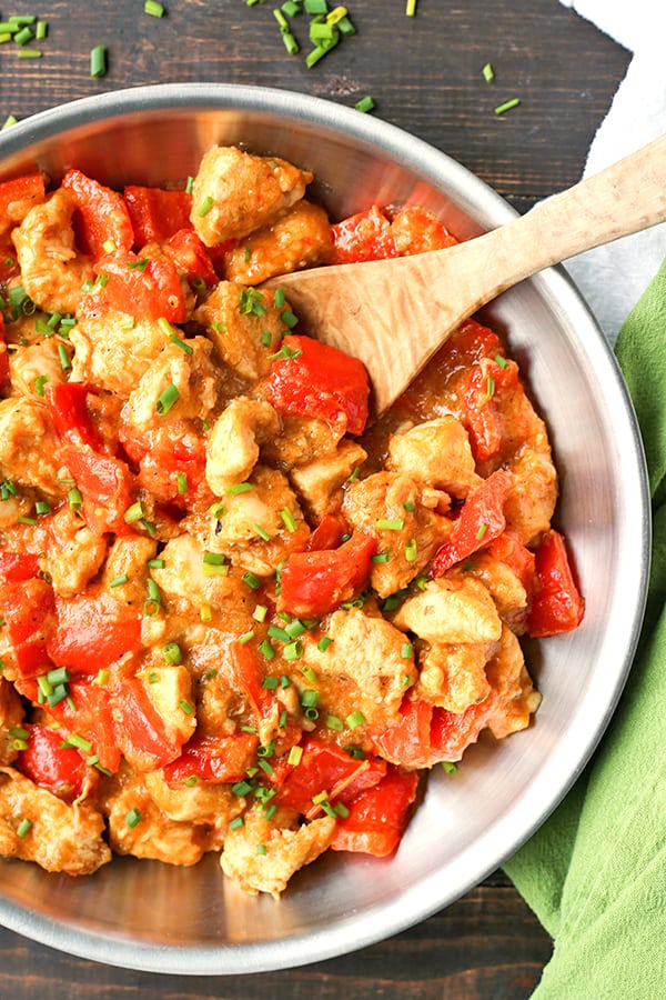 This Paleo Whole30 Sweet and Sour Chicken is a meal the whole family will love. A homemade sauce that is sweetened with only fruit and comes together quickly. A heathy, easy meal that is gluten free, dairy free, and low fodmap.