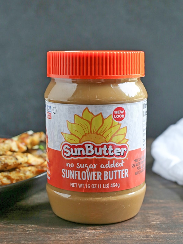 This Paleo Whole30 Chicken Satay with Sunbutter Sauce is a take on the popular Thai dish. Marinated chicken that is grilled then dipped in a flavorful sauce. Gluten free, dairy free, nut free, and low fodmap.