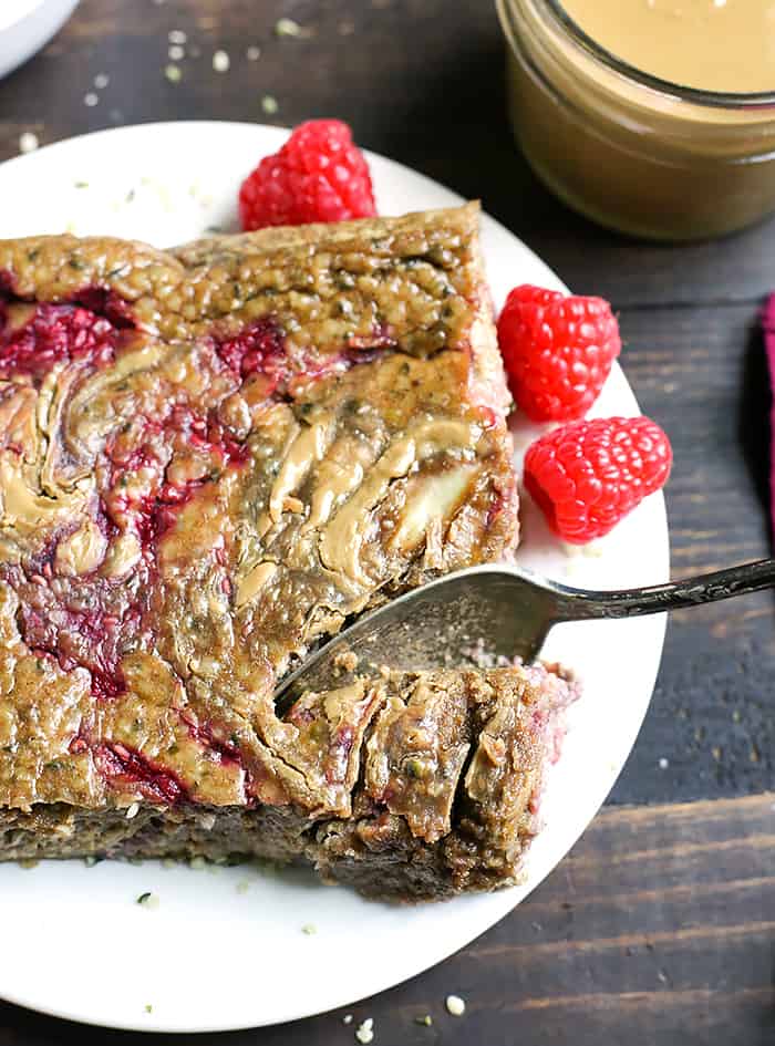 This Paleo SunButter Jelly Breakfast Bake has all the classic pbj flavors, but grain and sugar free. It is a great make ahead breakfast that is satisfying and delicious. Gluten free, dairy free, nut free, with an egg free option.