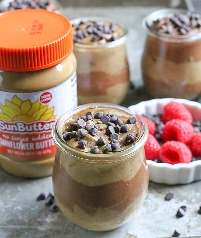 This Paleo Vegan Chocolate and SunButter Pudding is a delicious no-bake treat that everyone will love. It is creamy, rich, healthy, and easy to make. Gluten free, dairy free, nut free, and naturally sweetened.