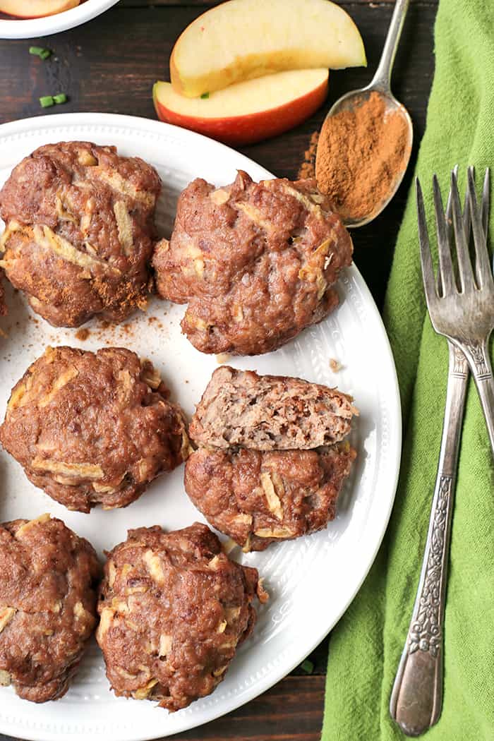 This Paleo Whole30 Apple Cinnamon Breakfast Sausage is a great egg-free breakfast. Easy to make, flavorful, and so juicy. They are gluten free, dairy free, nut free, and so delicious!