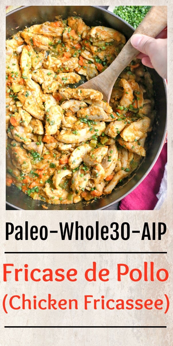This Paleo Whole30 Fricase de Pollo (Chicken Fricassee) is a hearty chicken dish that is rich in flavor and so delicious. This classic Cuban dish is made over to be healthy while still being total comfort food. It's AIP, dairy free, gluten free, and low fodmap.