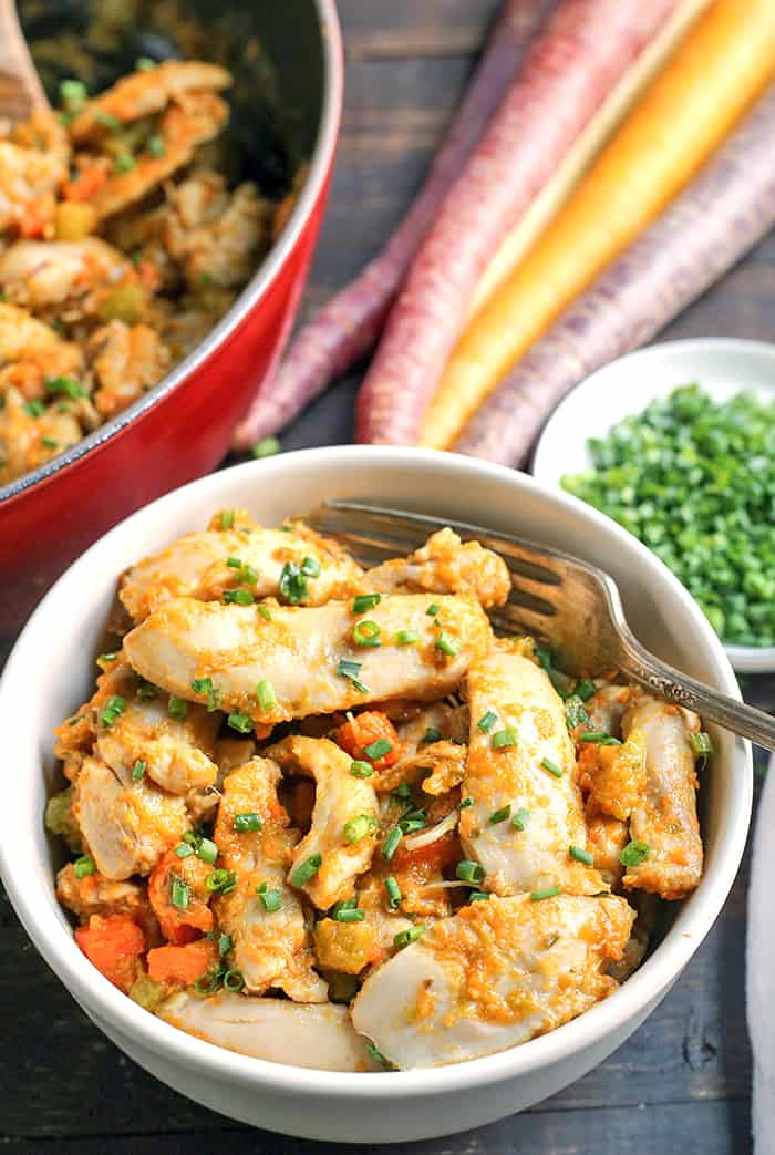 This Paleo Whole30 Fricase de Pollo (Chicken Fricassee) is a hearty chicken dish that is rich in flavor and so delicious. This classic Cuban dish is made over to be healthy while still being total comfort food. It's AIP, dairy free, gluten free, and low fodmap.