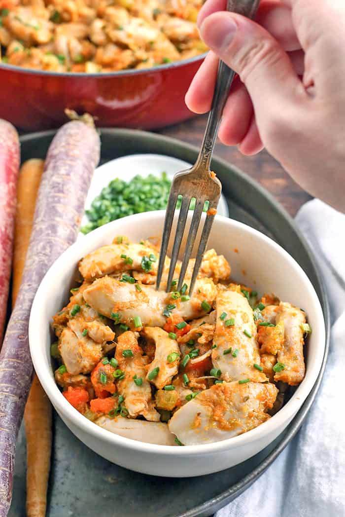 This Paleo Whole30 Fricase de Pollo (Chicken Fricassee) is a hearty chicken dish that is rich in flavor and so delicious. This classic Cuban dish is made over to be healthy while still being total comfort food. It's AIP, dairy free, gluten free, and low fodmap.