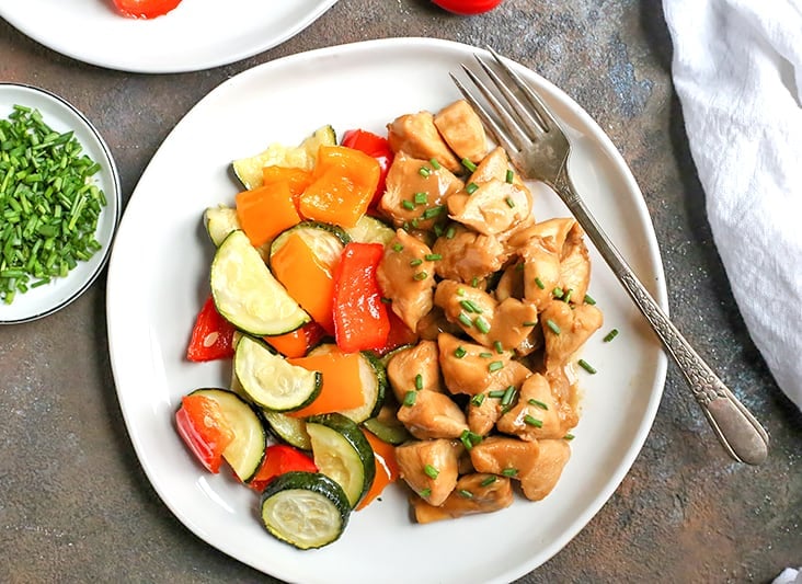 This Paleo Whole30 Chicken Teriyaki is a healthy version of the classic take-out dish. Instant Pot and stove-top instructions included. It's gluten free, dairy free, low fodmap and sweetened with only a little fruit juice.