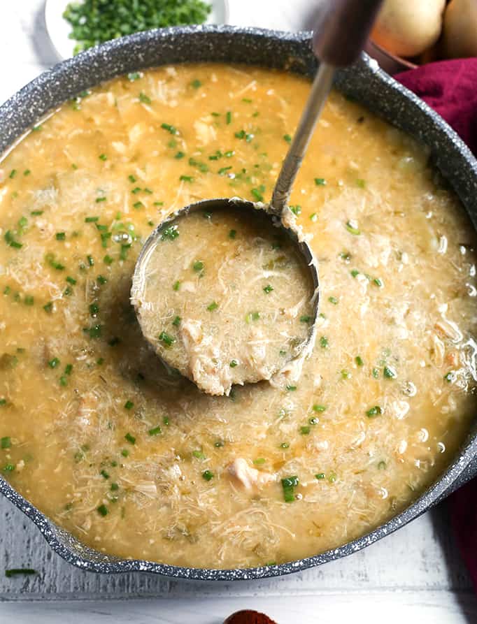 This Paleo Whole30 Instant Pot White Chicken Chili is easy to make and so delicious! Comfort food made way easier thanks to the Instant Pot. It's gluten free, dairy free, and low fodmap.