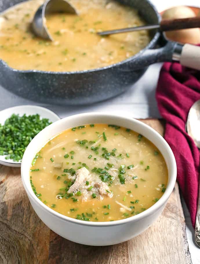 This Paleo Whole30 Instant Pot White Chicken Chili is easy to make and so delicious! Comfort food made way easier thanks to the Instant Pot. It's gluten free, dairy free, and low fodmap.