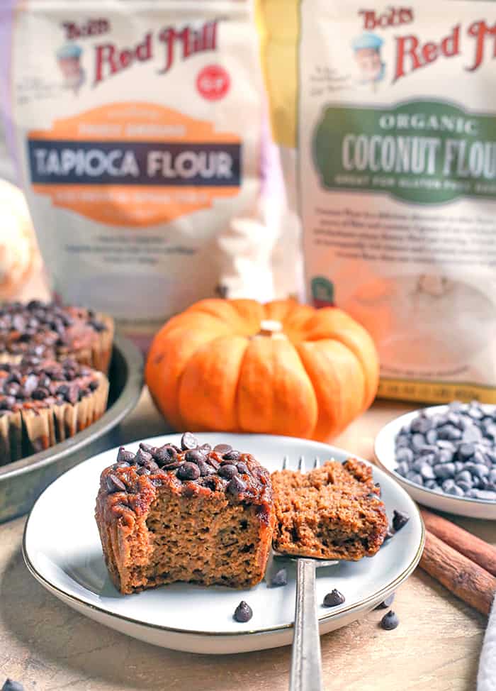 These Paleo Nut-Free Pumpkin Muffins are a simple and healthy treat. They are gluten free, dairy free, and naturally sweetened.