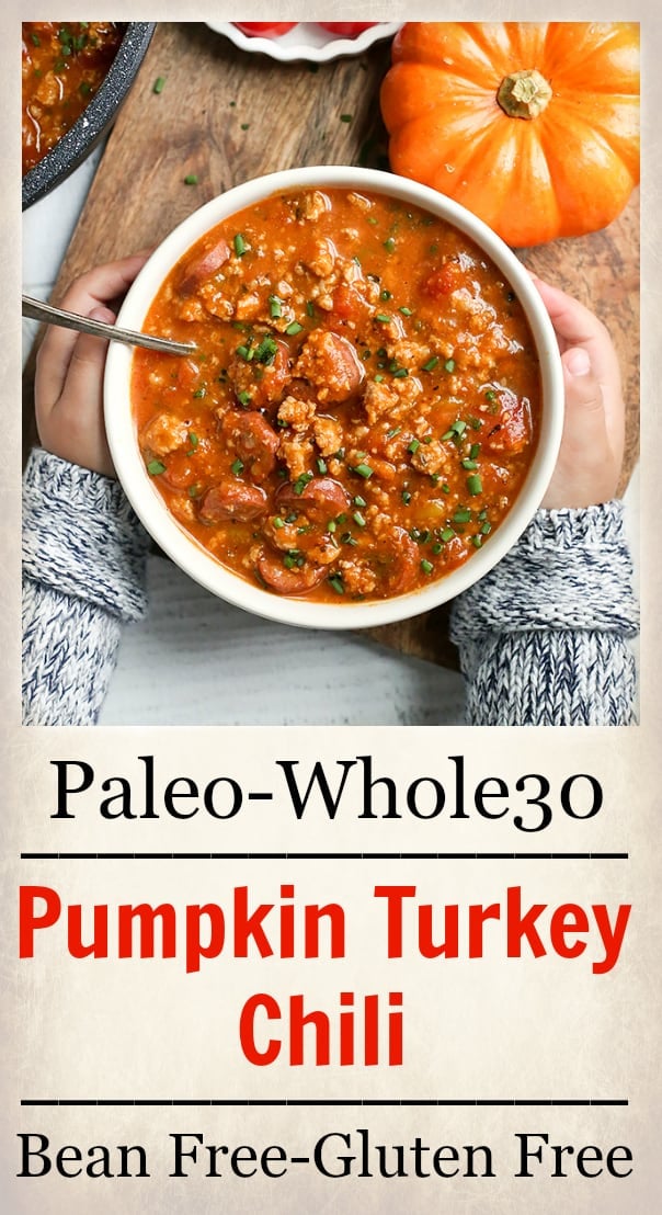 This Paleo Pumpkin Chili and Spider Hot Dogs are two individual meals that both kids and adults will love. The chili is Whole30 compliant and the hot dogs are a fun paleo treat.