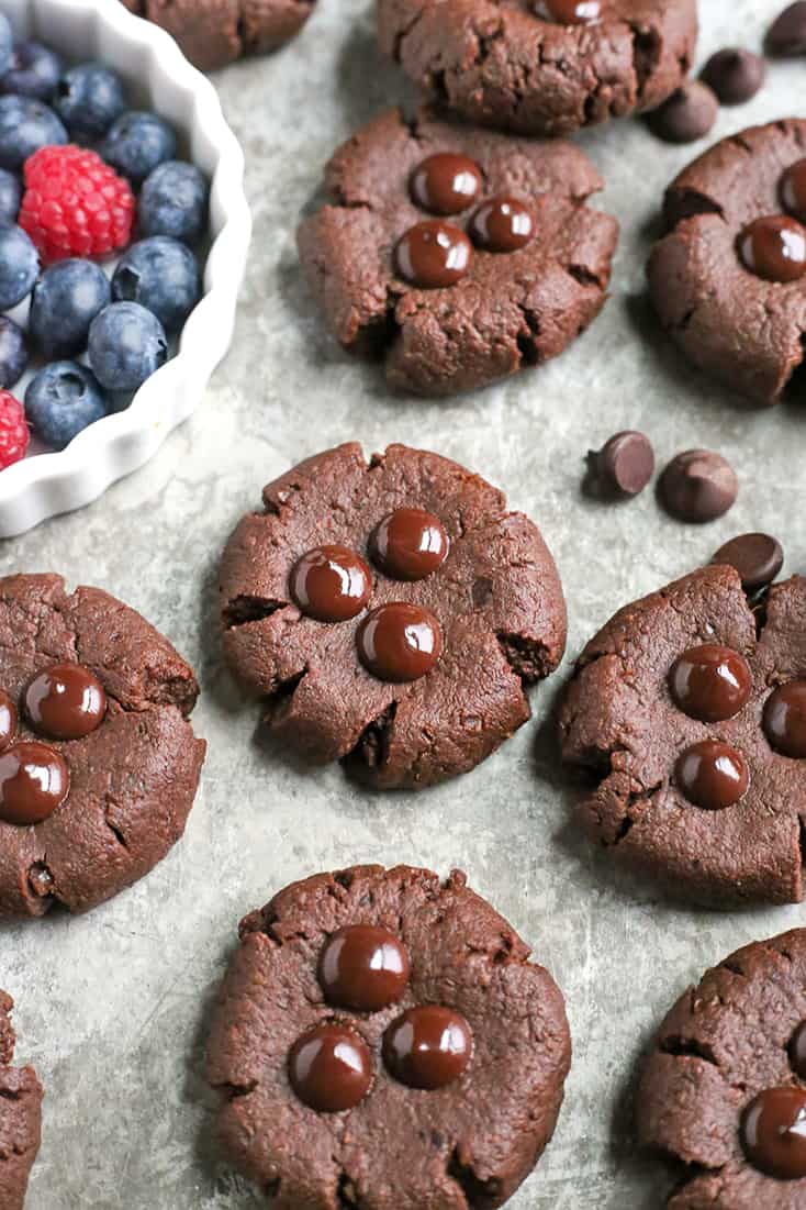 These Paleo Nut-Free Chocolate Brownie Cookies have only 3 ingredients and are so easy to make. They are rich and super chocolatey. Sweetened only with dates and they also are gluten free, dairy free, egg free, and vegan.