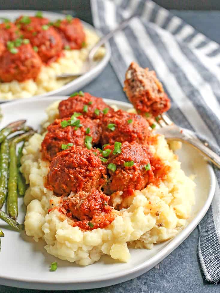 These Paleo Whole30 Barbecue Meatballs are made in the Instant Pot which makes the quick and juicy. They are cooked in a homemade barbecue sauce that is flavorful and easy. Gluten free, dairy free, nut free, egg free, and low FODMAP.